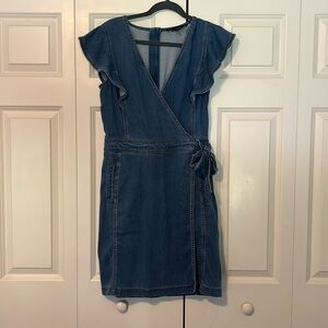 white house black market denim dress. size 4 very good condition